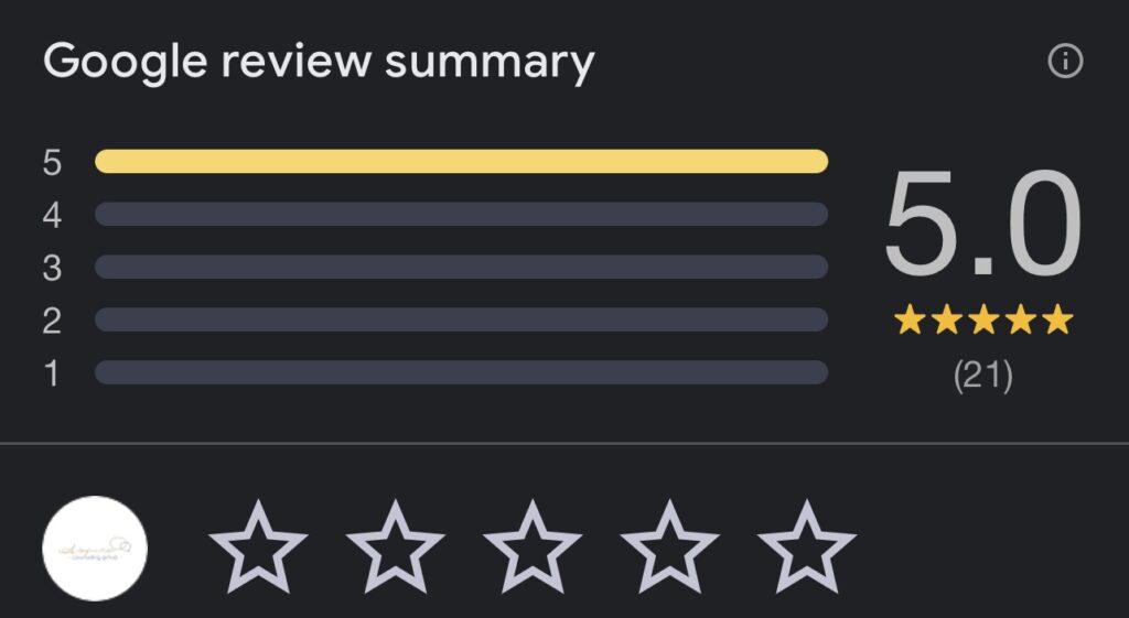 5 star google review rating