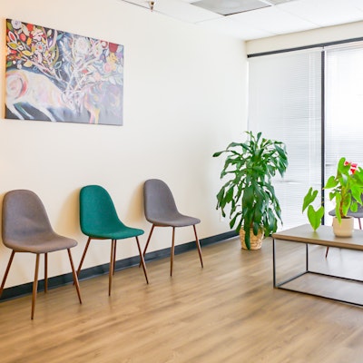 Welcoming private lobby at Aspire Counseling Group in Arcadia, California, with comfortable seating for clients and families.